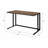 Walnut wood black desk with USB port-1580821253