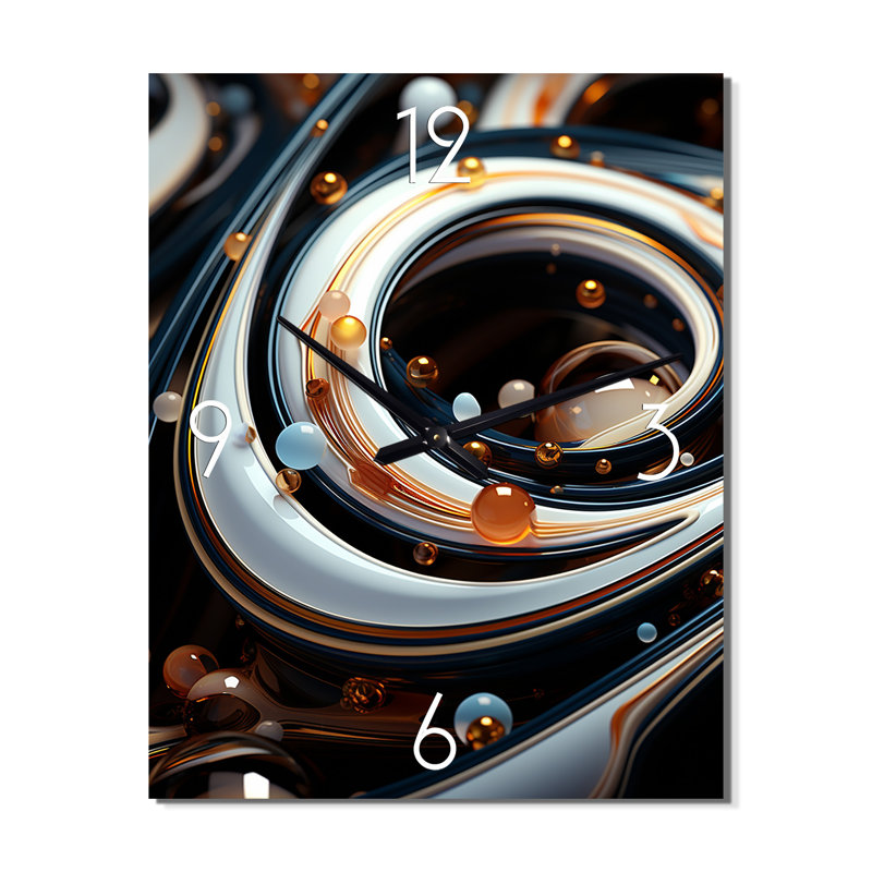 Horloge murale moderne Fluidité Bliss, 32" H x 16" W x 1" D