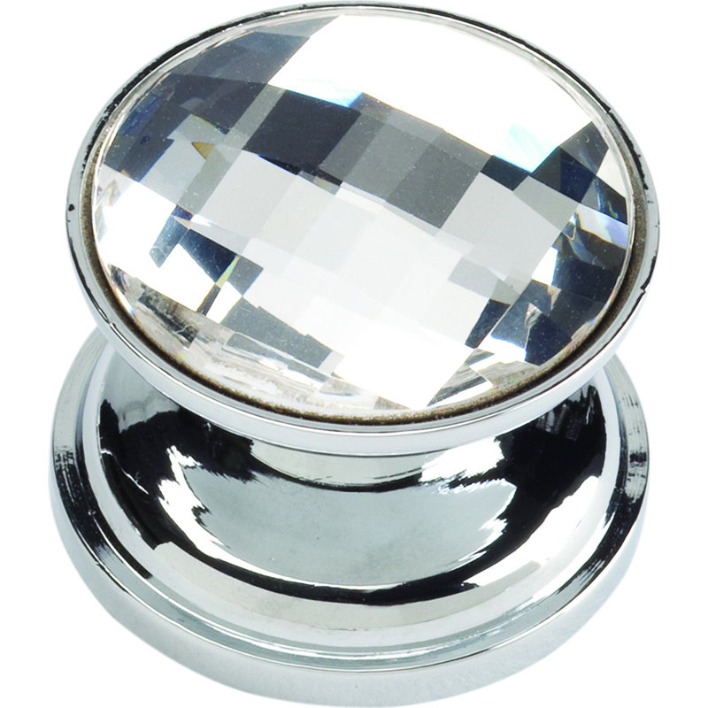 Crystal 7/8" Diameter Round Knob