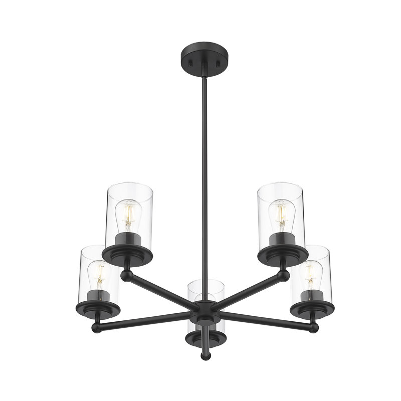 Lustre en acier à 5 lumières Sunnah, Noir mat