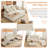 Corduroy Upholstered Sectional Sofa with Wood Table Top, 74" Modular Cloud Couch Lounge with Armrests & Throw Pillows For Living Room, Beige-1403869164