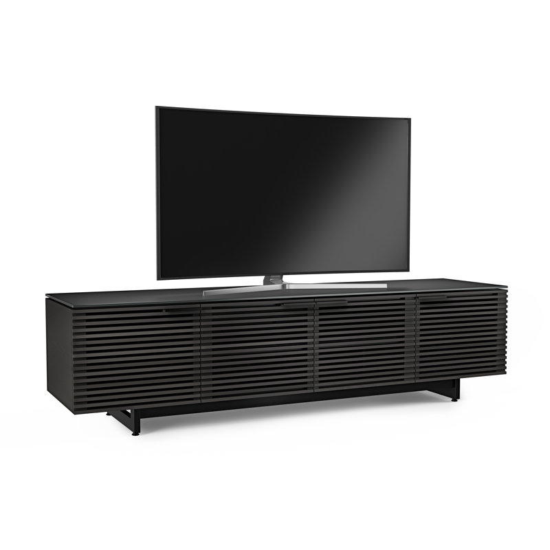 Corridor TV Stand for TVs up to 85", Charcoal Stained Ash