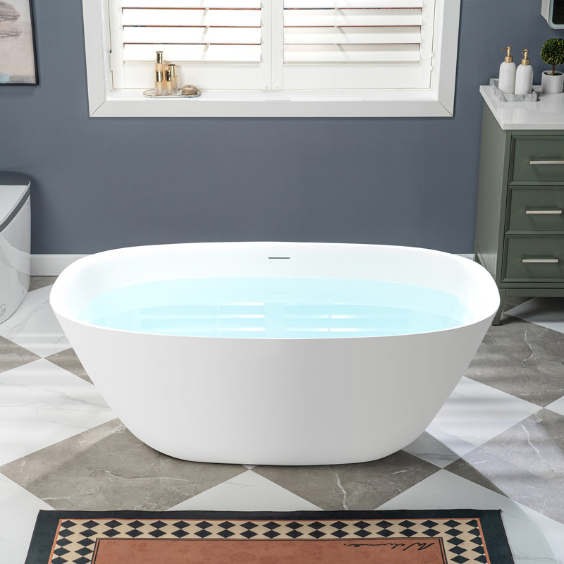 Baignoire autoportante 59 po L, Blanc