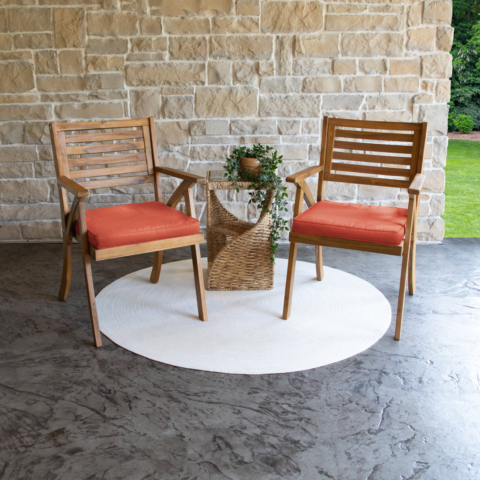 Davana 19" Sunbrella® Seat Cushion, Canvas Persimmon Sunbrella® Canvas
