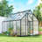 Polycarbonate Greenhouse With Swing Door And Two Adjustable Roof Vents, Aluminum Walk-In Greenhouse, 11X6 Ft, Black-123626691