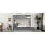 Lit superposé gris avec rangement et bureau, lit gigogne simple - Options d'optimisation de l'espace,