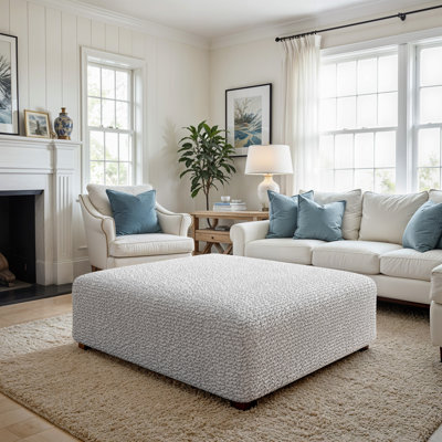 Stretchy Slipcover for Ottoman - Easy to Clean & Durable - Comfort Collection