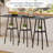 2-Tier High Top Pub Table, Counter Height Table with Storage,Black