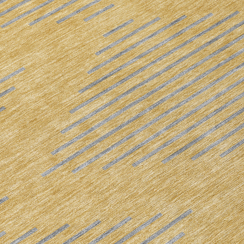 Norelia Gold Washable Indoor-Outdoor Rug - , 3' x 5'