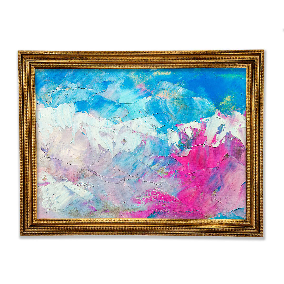 Gerahmtes Leinwandbild Pink And Blue Paint Strokes