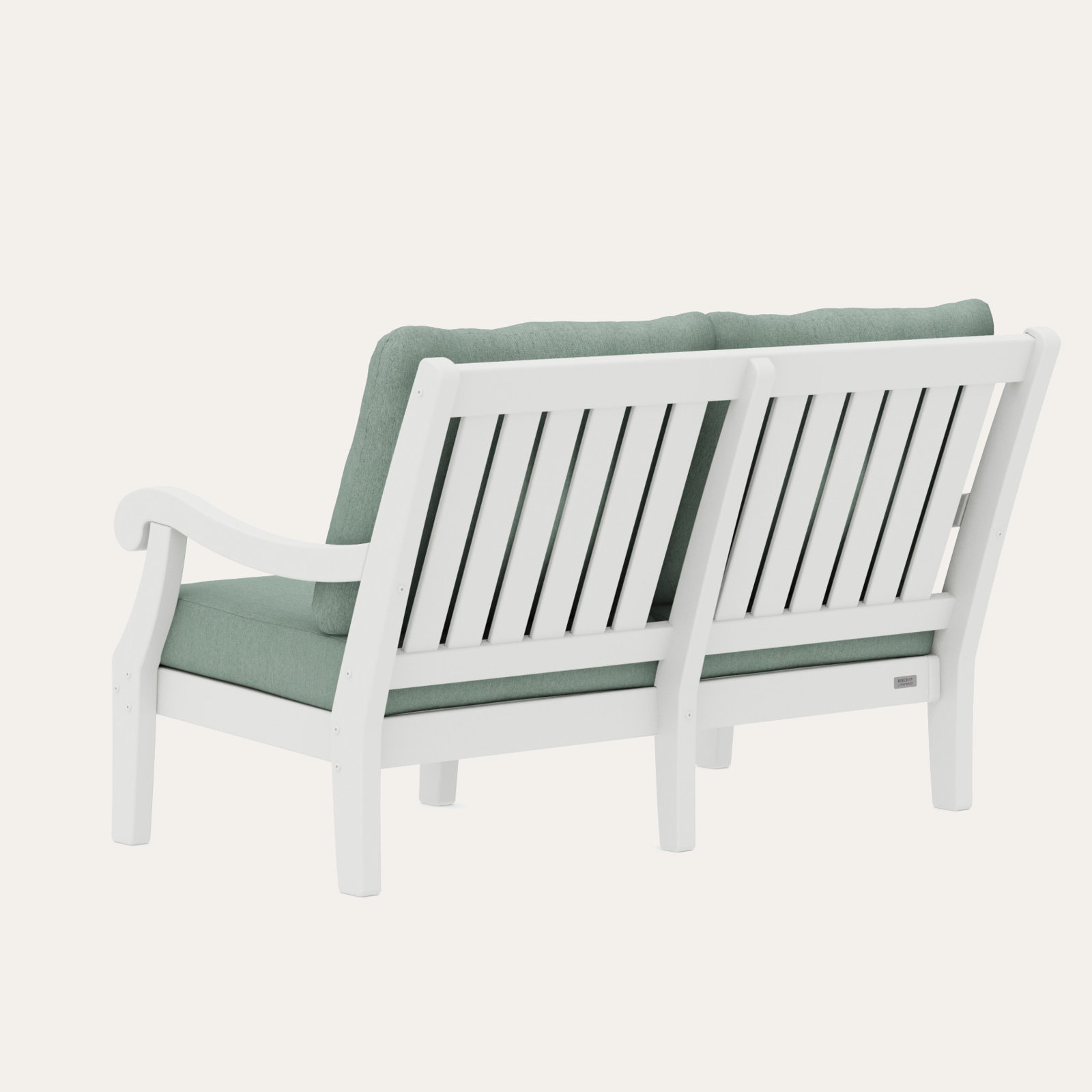 POLYWOOD® Verlyn 49" Patio Loveseat, Glacier Spa Cushion/White Frame