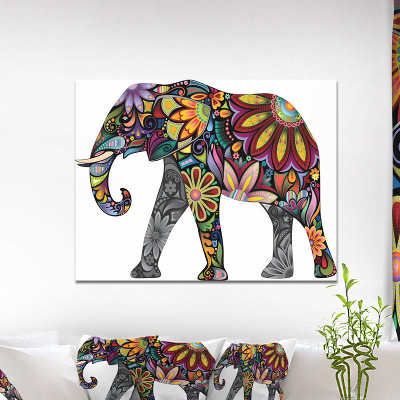 « yellow joyeuse éléphant », impression, H 20 po x l 20 po x P 1 po, H 36 po x l 46 po x P 1,5 po
