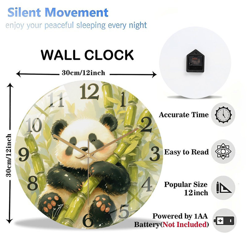 Horloge murale mignonne en bambou