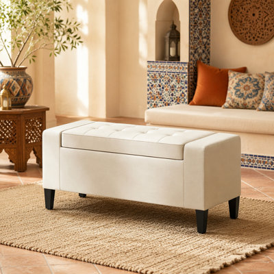 Banc de rangement moderne, banc de repose-pieds polyvalent, banc au design fonctionnel