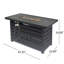 Foyer rectangulaire en fer de 30 000 BTU avec couvercle de réservoir protégé - noir, guide d'assemblage facile et rangement simple