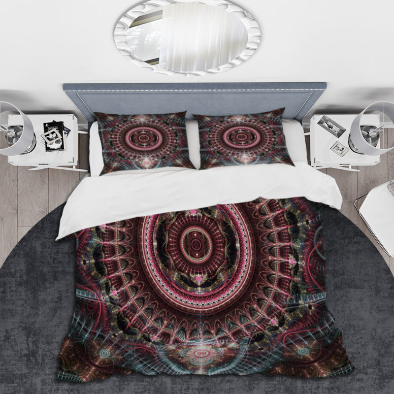 Ensemble de housse de couette en microfibre rouge foncé / noir mat, Housse de couette pour très grand lit et 2 très