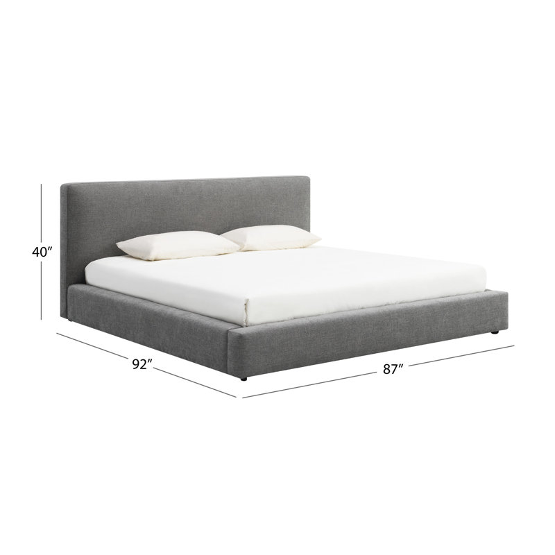 Lit plateforme Pisgah, Très grand, Gris