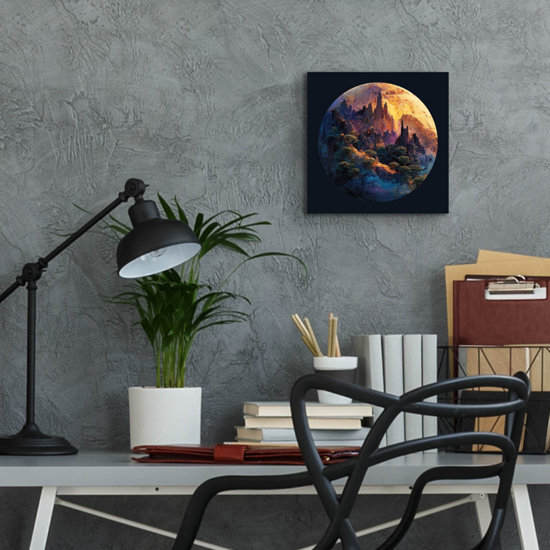 Art mural en verre épique «High Density Voxels Earth» par Ann Klee, 12 po x 12 po