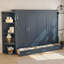 Lit escamotable mural avec tablettes, armoires latérales et 3 tiroirs Murphy-1285279921-1285279932
