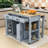 Extendable Kitchen Island with Integrated Power Outlets, 2 Drawers and Cabinet-959588602