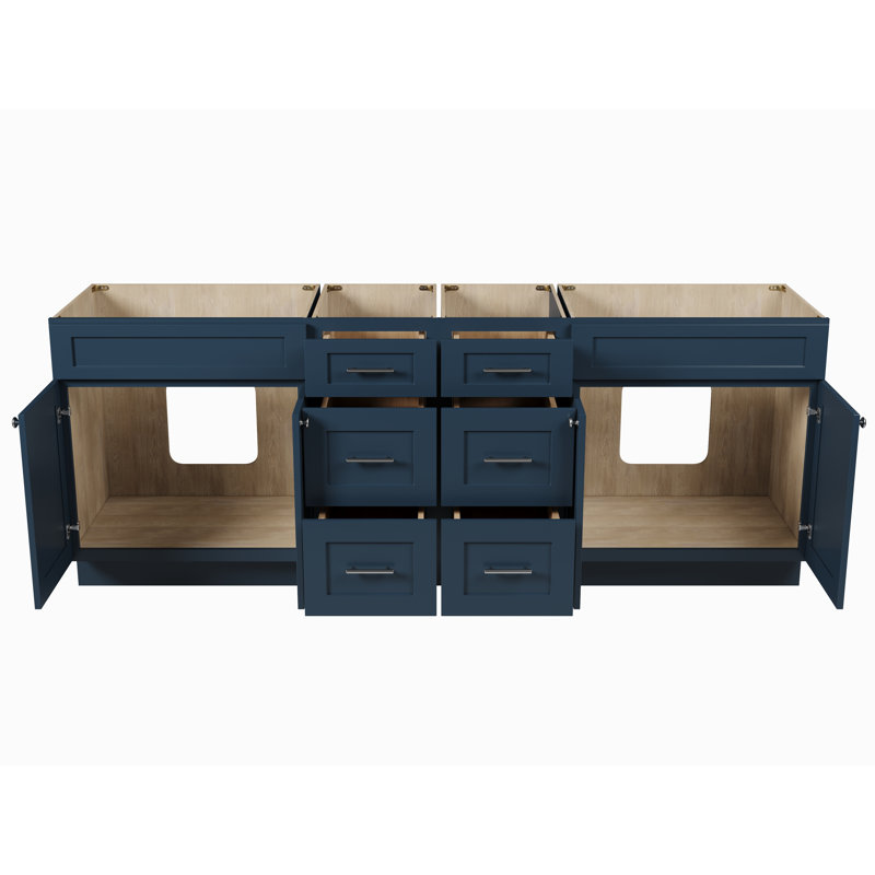 Disar 90 Double Bathroom Vanity Base Only, Blue