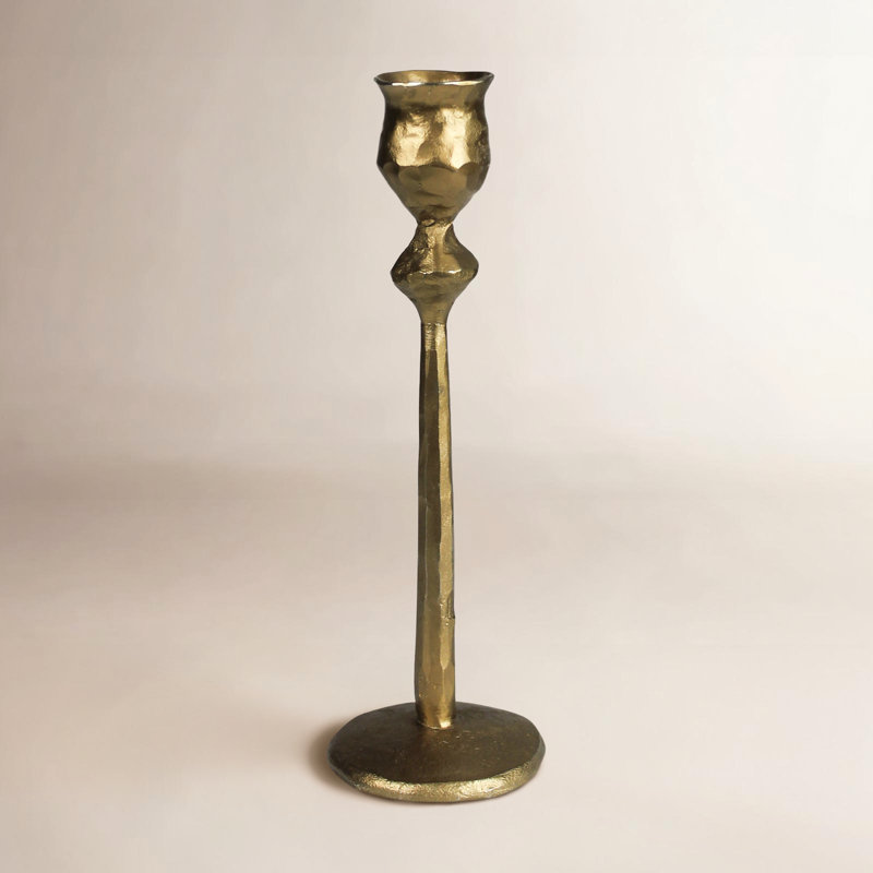 Metal Tabletop Candlestick, 7" H x 2.25" W x 2.25" D