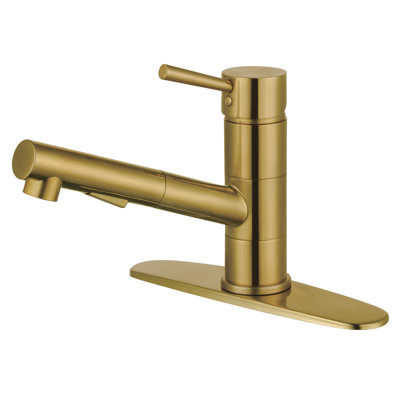 Kingston Brass Concord Single-Handle 1-Hole Deck Mount Pull-Out Sprayer Kitchen Faucet