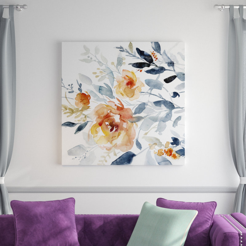 «Flowering Branches II», peinture, Toile tendue, H 10 po x l 10 po x P 1,5 po