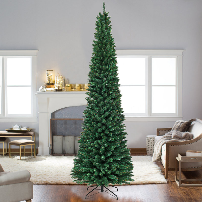 Sapin de Noël artificiel vert élancé, 9'