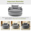 Fauteuil d'appoint pivotant rond American Design 360 avec coussin double couche, 3 coussins amovibles et surface douce, siège profond gris de 57,5 po, coussins-1067186589