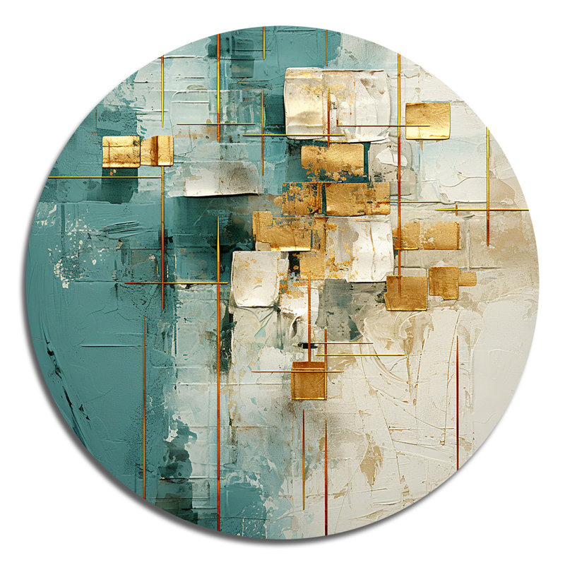 Georges - Art abstrait rond en métal, H 23 po x l 23 po
