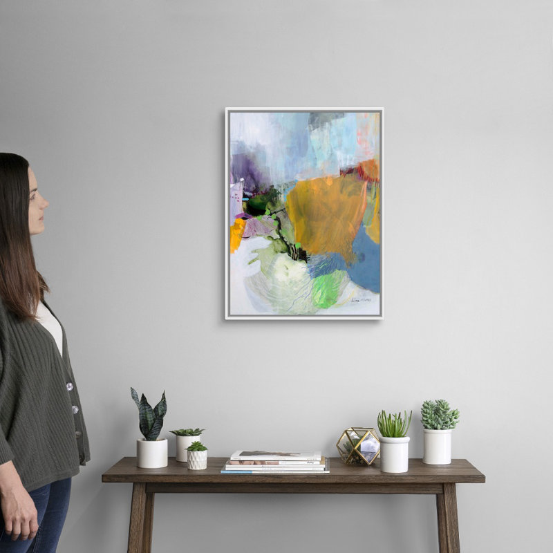 Reproduction d’art sur toile, "Where here is always more" par Lina Alattar, Cadre blanc, H 26 po x l 20 po x P 1,75 po