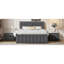 Lit plateforme tapissier avec lit gigogne simple et 3 tiroirs, tissu en lin-698648370