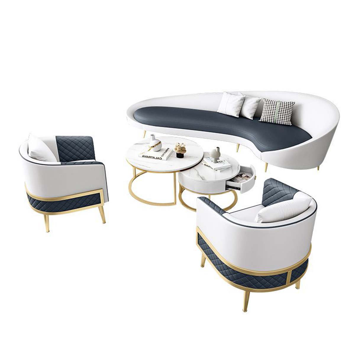 Everly Quinn Daivian 4 - Piece Faux Leather Living Room Set - Wayfair ...