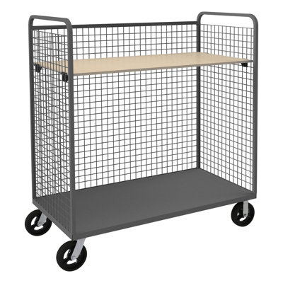 Chariot à tablettes réglables en fil de fer