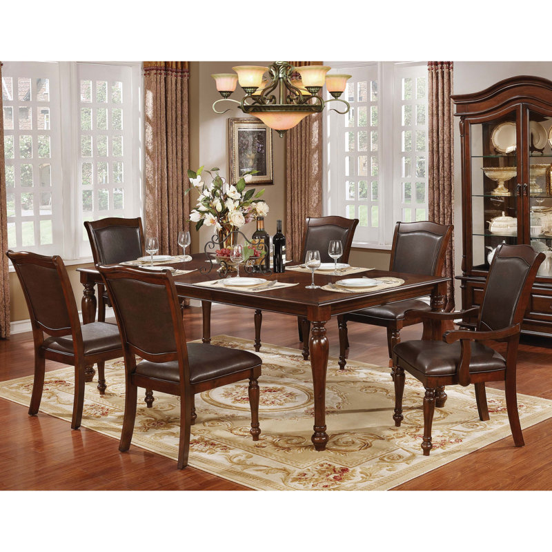 Feynman 7-Piece Extendable Dining Table Set, 7 Pieces: Table, 6 Chairs