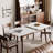 Versatile Dining Table With White Slate: Solid Oak, 1.2 - 1.5M, Fits 6 8 People, Modern Style Wood Table, 1.5M Extendable, Walnut Color, Slate, Design
