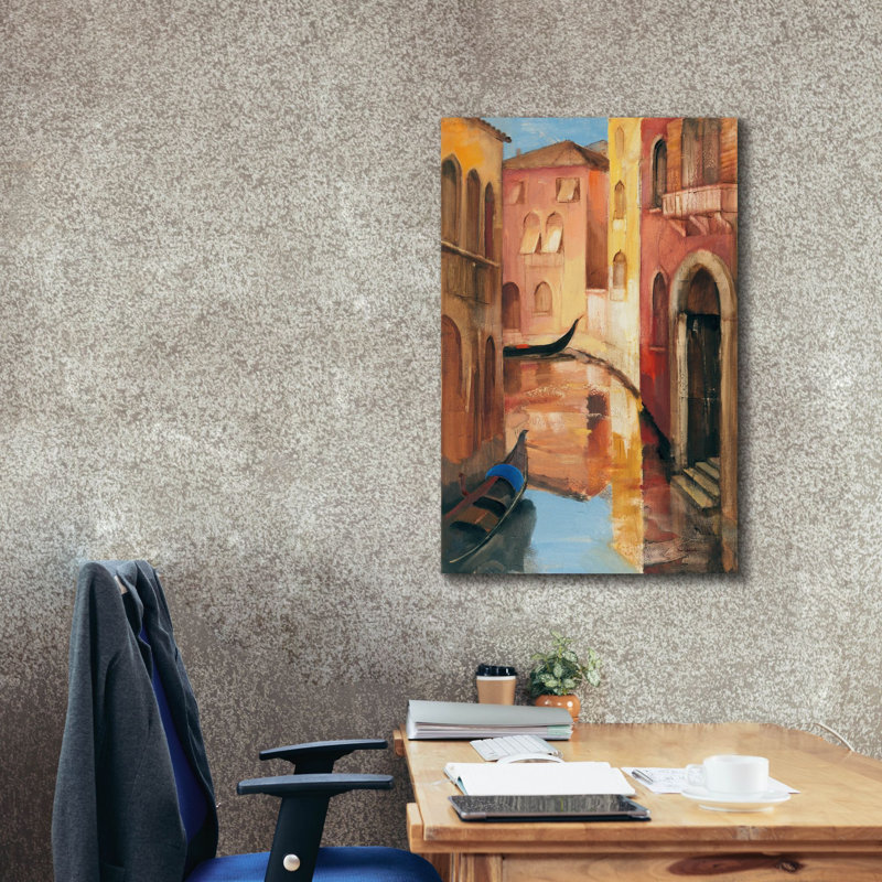 «Morning On The Canal 2» par Albena Hristova, art mural sur toile, H 40 po x l 26 po x P 1,5 po