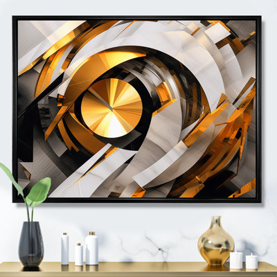 Marée dorée noire fractale IV sur toile