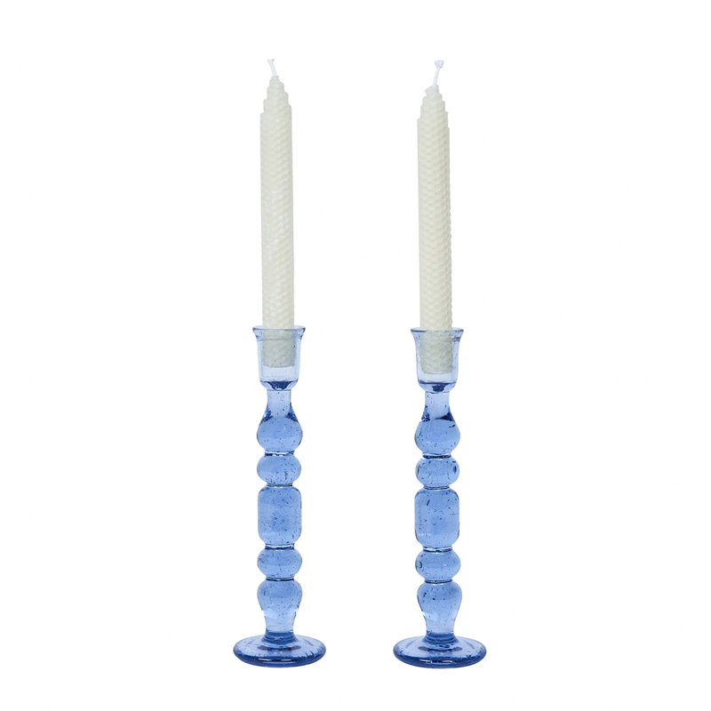 Provence Candlestick Set/2, 9" H x 2.5" W x 2.5" D, Chambray