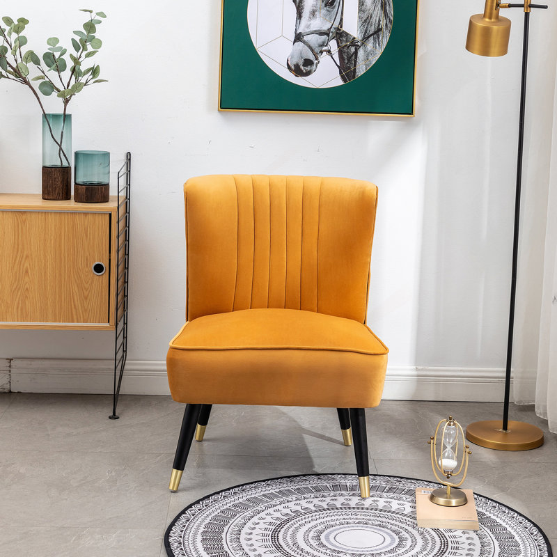 Fauteuil d'appoint rembourré Elon, Yellow