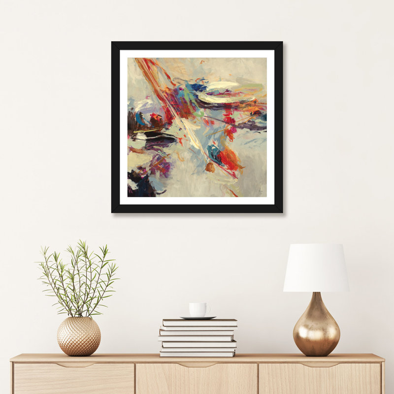 «Positif énergie I» par Randy Hibberd - reproduction d'art, H 24 po x l 24 po x p 1 po, Papier encadré noir