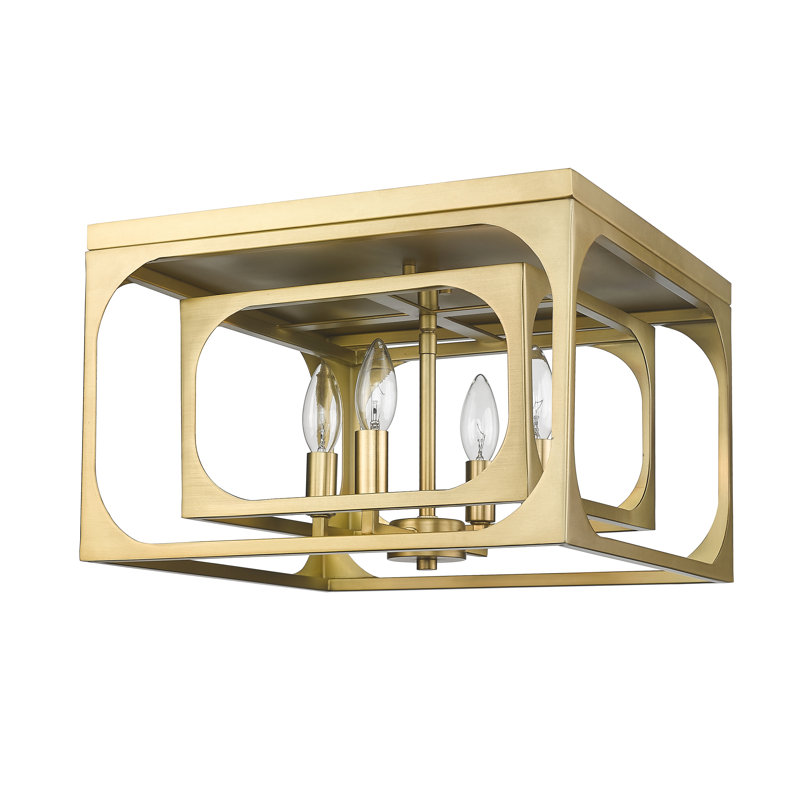 Nyjal Flush Mount, Rubbed Brass