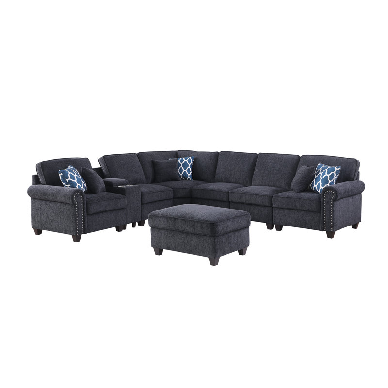 Brisia Piece Upholstered Sectional, Gray Chenille