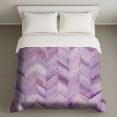 Housses de couette à motif de chevrons mauves