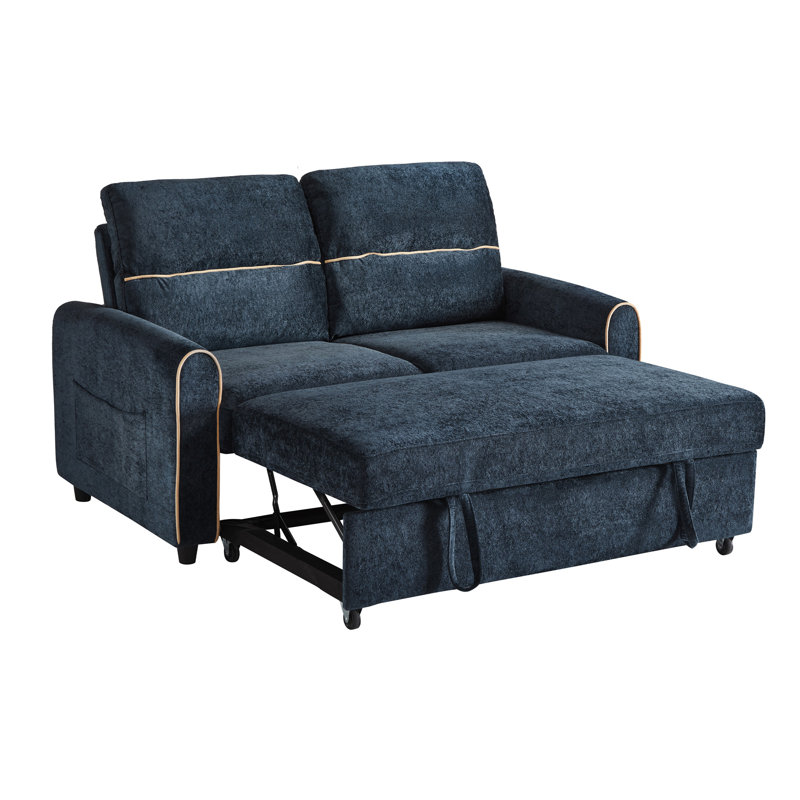 Canapé-lit en chenille, Bleu