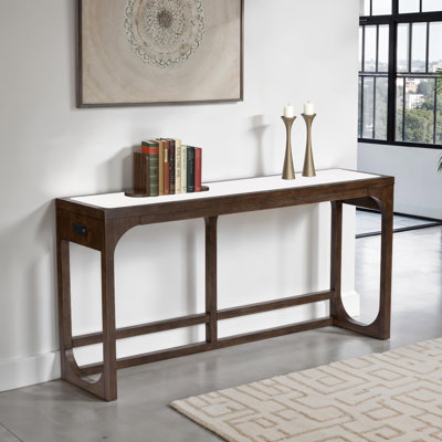 Friley Terrison 72" Quartz Top Sofa Table with Charging Station