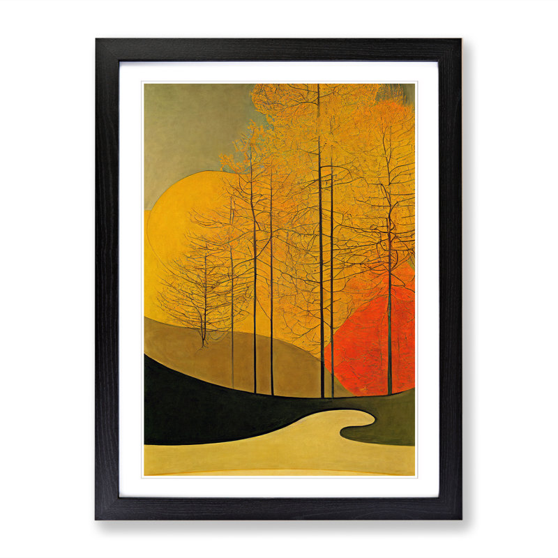 Autumn Forest Vol.5 - Single Picture Frame Print, 64cm H x 46cm W, Walnut Framed