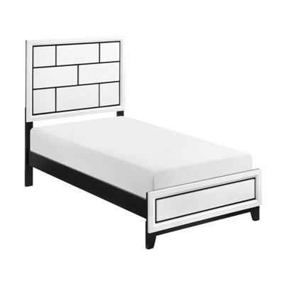 Décoration de chambre à coucher pour lit simple moderne, glacis blanc et ligne noire