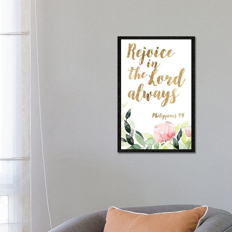 Grace Words Floral II by Studio W - Gallery-Wrapped Canvas Giclée on Canvas, 66.04cm H x 45.72cm W, Black Floater Frame